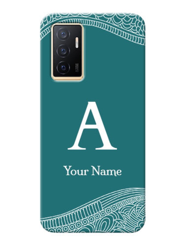Custom Vivo Y75 4G Mobile Back Covers: line art pattern with custom name Design