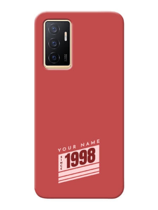 Custom Vivo Y75 4G Phone Back Covers: Red custom year of birth Design