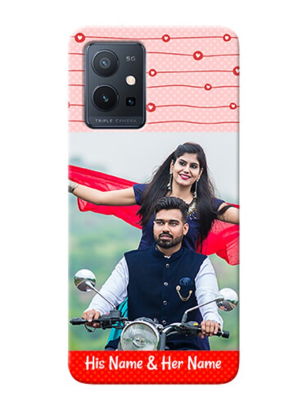 Custom Vivo Y75 5G Custom Phone Cases: Red Pattern Case Design