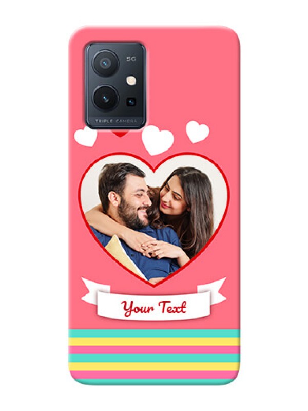 Custom Vivo Y75 5G Personalised mobile covers: Love Doodle Design