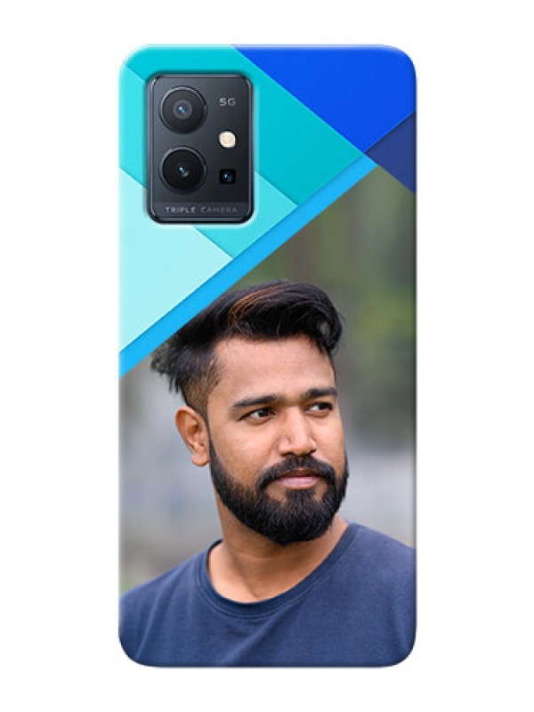 Custom Vivo Y75 5G Phone Cases Online: Blue Abstract Cover Design