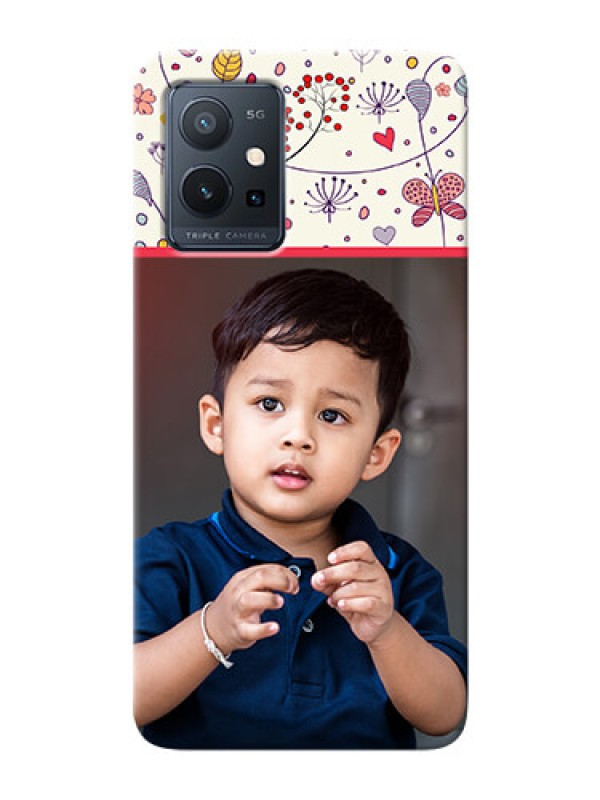 Custom Vivo Y75 5G phone back covers: Premium Floral Design