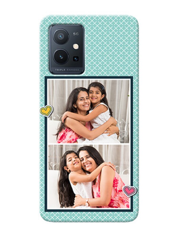 Custom Vivo Y75 5G Custom Phone Cases: 2 Image Holder with Pattern Design