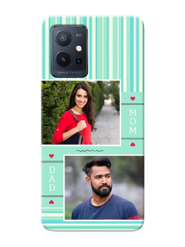 Custom Vivo Y75 5G custom mobile phone covers: Mom & Dad Pic Design