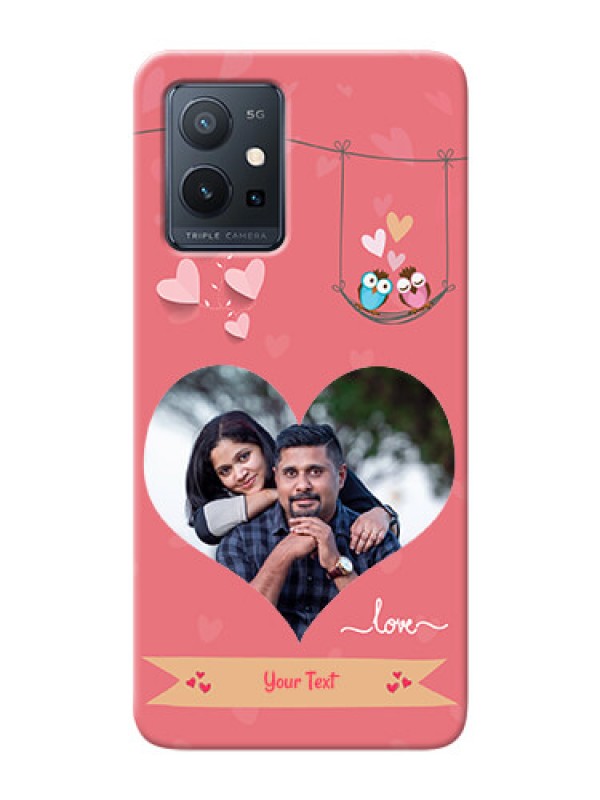 Custom Vivo Y75 5G custom phone covers: Peach Color Love Design 