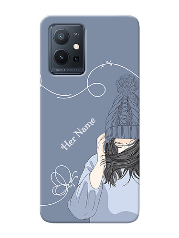 Custom Vivo Y75 5G Custom Mobile Case with Girl in winter outfit Design