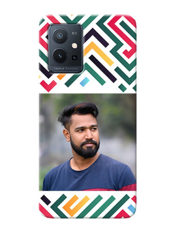 Custom Vivo Y75 5G Custom Mobile Case with Colorful Maze Pattern Design