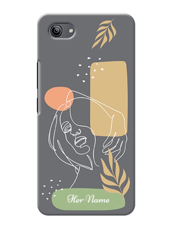 Custom Vivo Y81I Phone Back Covers: Gazing Woman line art Design
