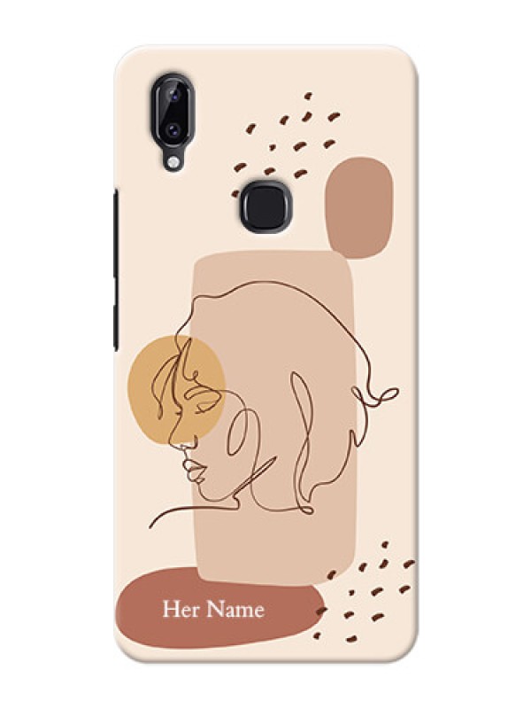 Custom Vivo Y83 Pro Custom Phone Covers: Calm Woman line art Design