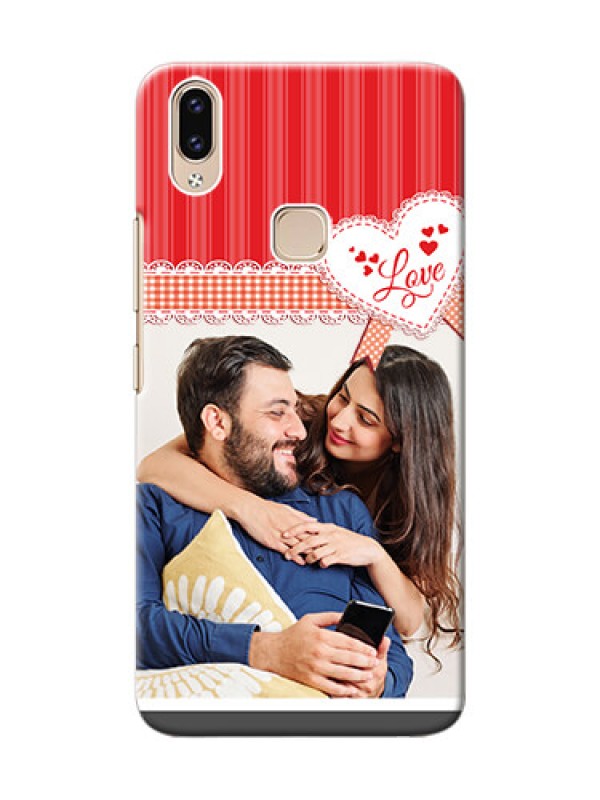 Custom Vivo Y85 phone cases online: Red Love Pattern Design