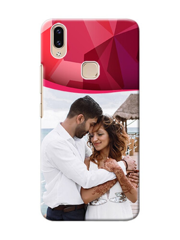 Custom Vivo Y85 custom mobile back covers: Red Abstract Design