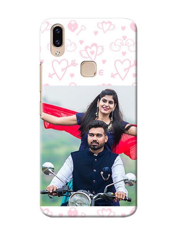 Custom Vivo Y85 personalized phone covers: Pink Flying Heart Design