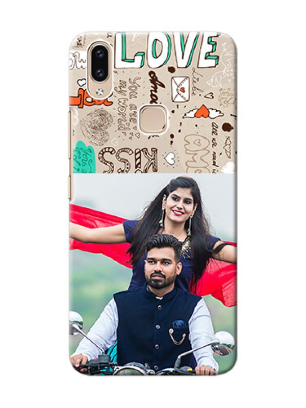 Custom Vivo Y85 Personalised mobile covers: Love Doodle Pattern 