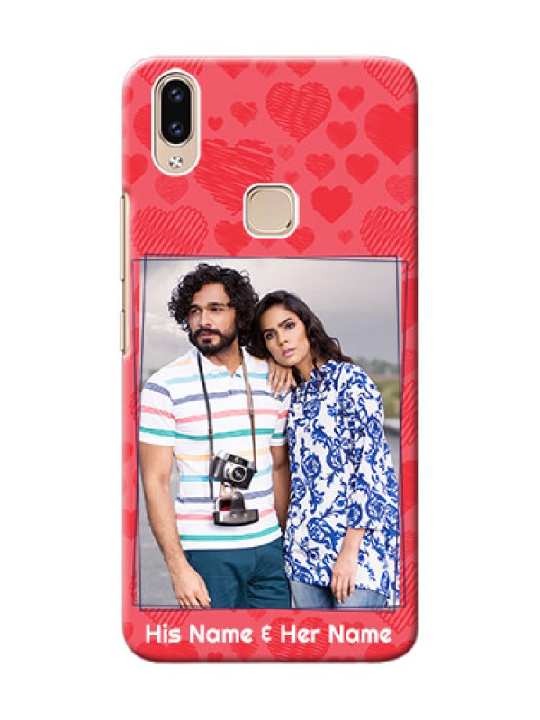 Custom Vivo Y85 Mobile Back Covers: with Red Heart Symbols Design