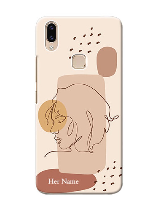 Custom Vivo Y85 Custom Phone Covers: Calm Woman line art Design