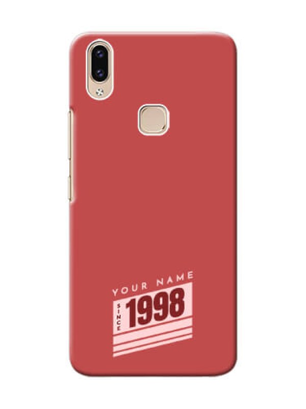 Custom Vivo Y85 Phone Back Covers: Red custom year of birth Design