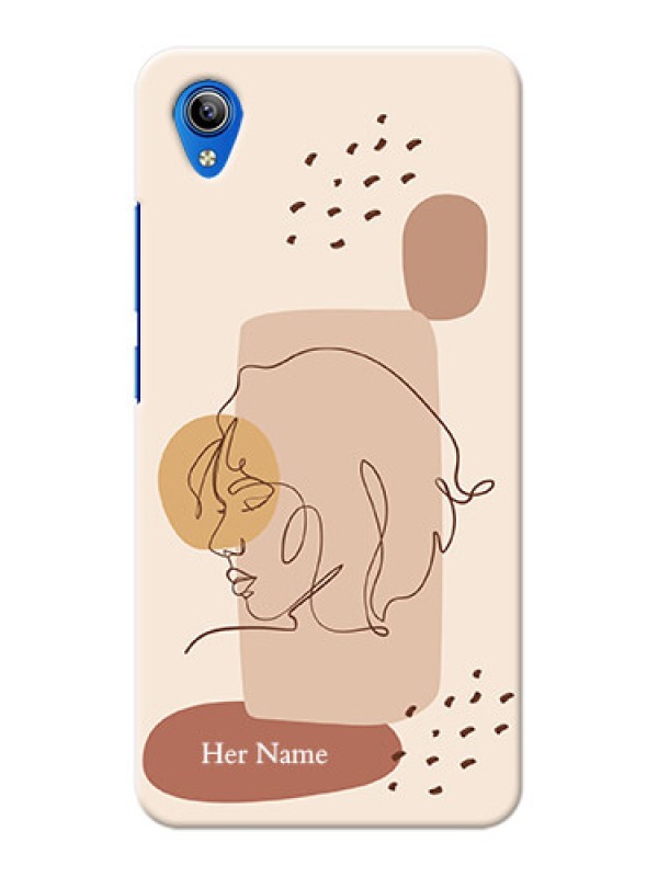 Custom Vivo Y90 Custom Phone Covers: Calm Woman line art Design