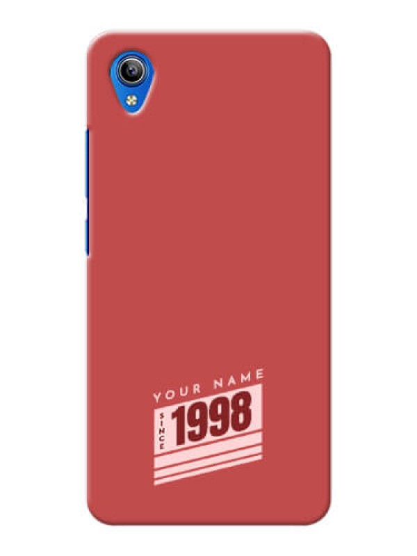 Custom Vivo Y90 Phone Back Covers: Red custom year of birth Design