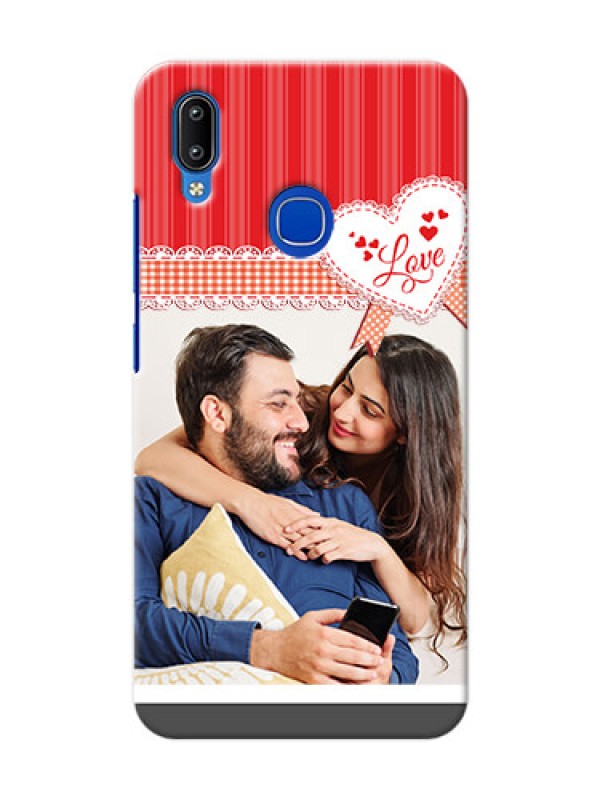 Custom Vivo Y91 phone cases online: Red Love Pattern Design