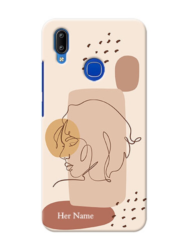 Custom Vivo Y91 Custom Phone Covers: Calm Woman line art Design