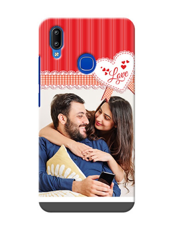 Custom Vivo Y93 phone cases online: Red Love Pattern Design