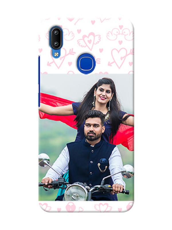 Custom Vivo Y93 personalized phone covers: Pink Flying Heart Design