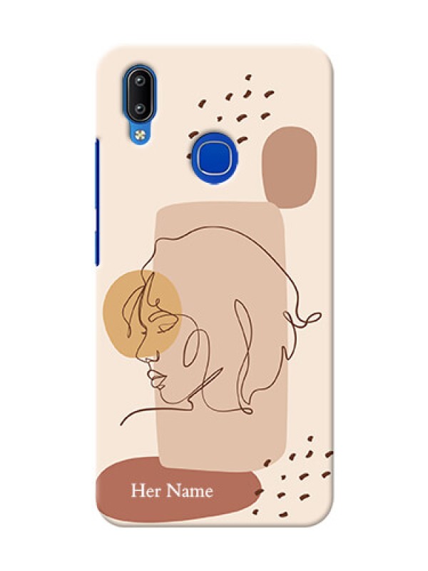 Custom Vivo Y93 Custom Phone Covers: Calm Woman line art Design