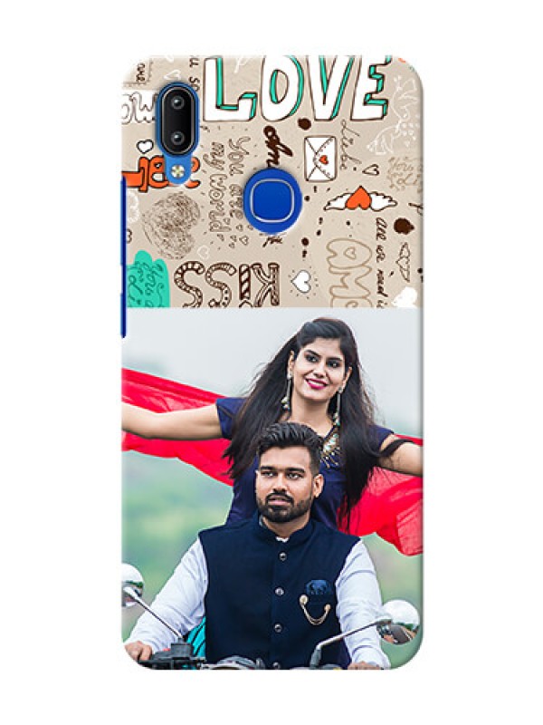 Custom Vivo Y95 Personalised mobile covers: Love Doodle Pattern 