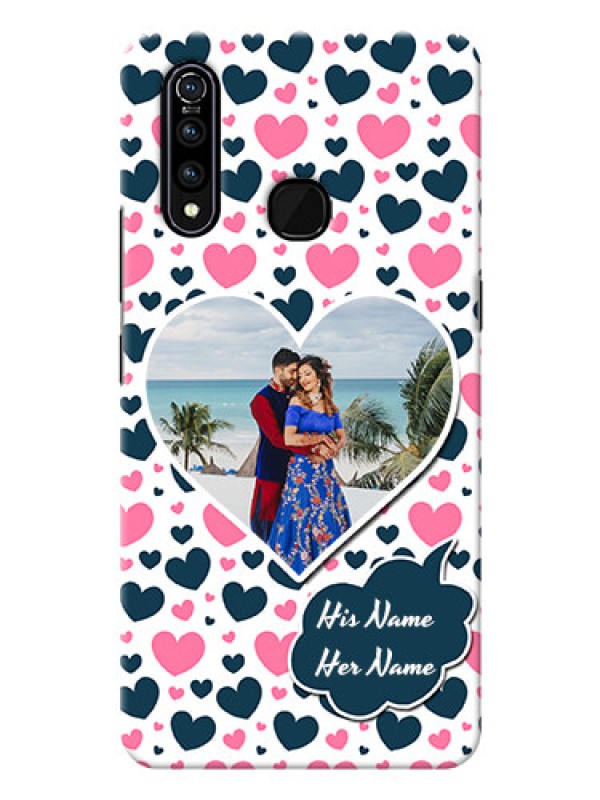 Custom Vivo Z1 Pro Mobile Covers Online: Pink & Blue Heart Design