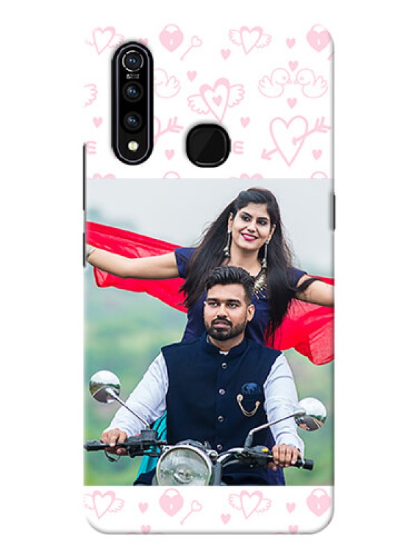 Custom Vivo Z1 Pro personalized phone covers: Pink Flying Heart Design