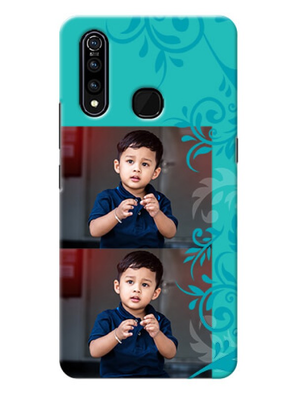 Custom Vivo Z1 Pro Mobile Cases with Photo and Green Floral Design 