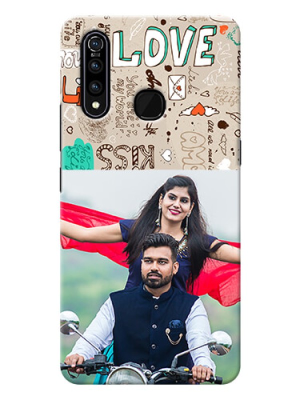 Custom Vivo Z1 Pro Personalised mobile covers: Love Doodle Pattern 