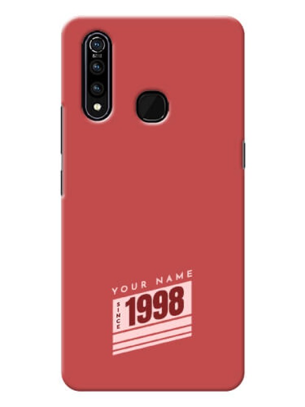 Custom Vivo Z1 Pro Phone Back Covers: Red custom year of birth Design