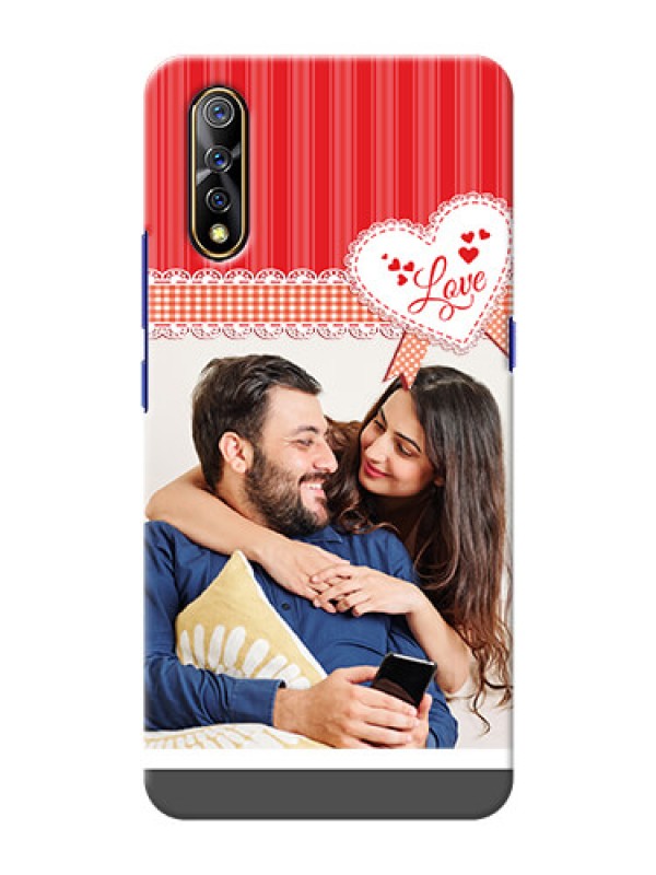 Custom Vivo Z1x phone cases online: Red Love Pattern Design