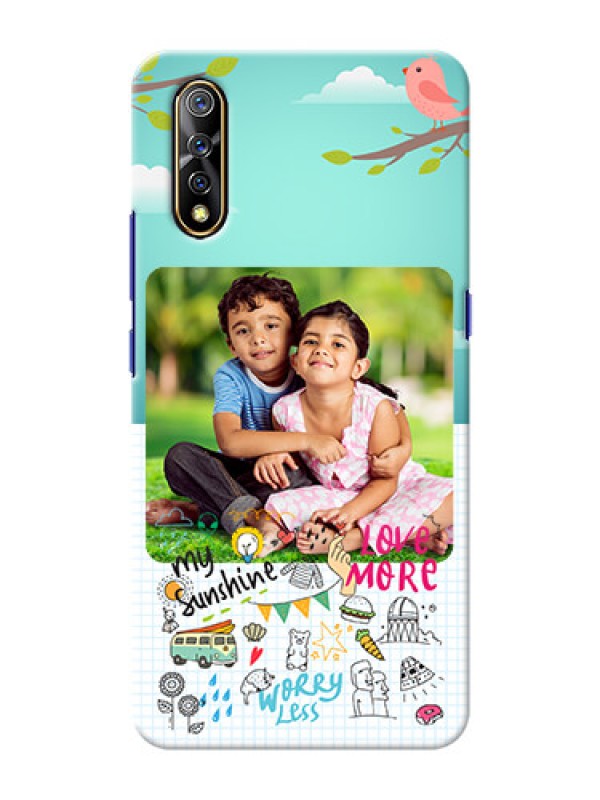 Custom Vivo Z1x phone cases online: Doodle love Design