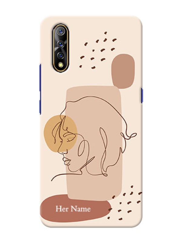 Custom Vivo Z1X Custom Phone Covers: Calm Woman line art Design