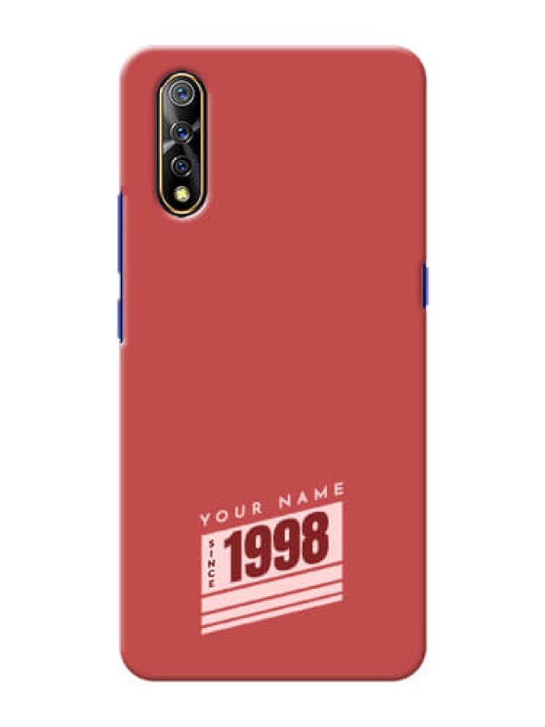 Custom Vivo Z1X Phone Back Covers: Red custom year of birth Design