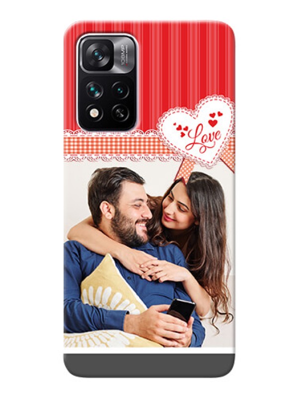 Custom Xiaomi 11i 5G phone cases online: Red Love Pattern Design
