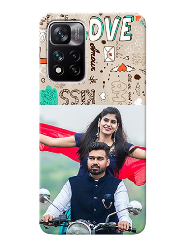 Custom Xiaomi 11i 5G Personalised mobile covers: Love Doodle Pattern 