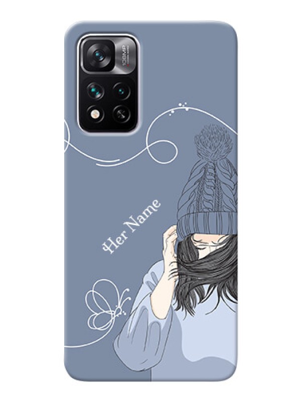 Custom Xiaomi 11I 5G Custom Mobile Case with Girl in winter outfit Design