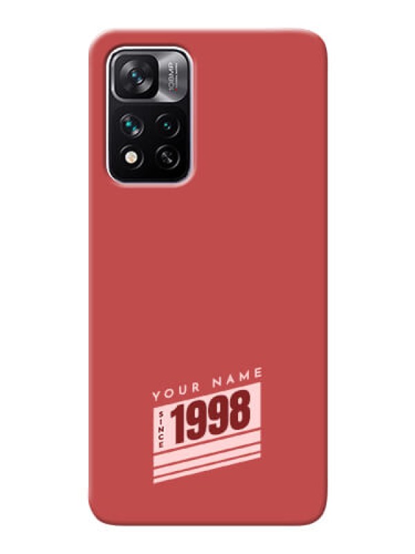 Custom Xiaomi 11I 5G Phone Back Covers: Red custom year of birth Design