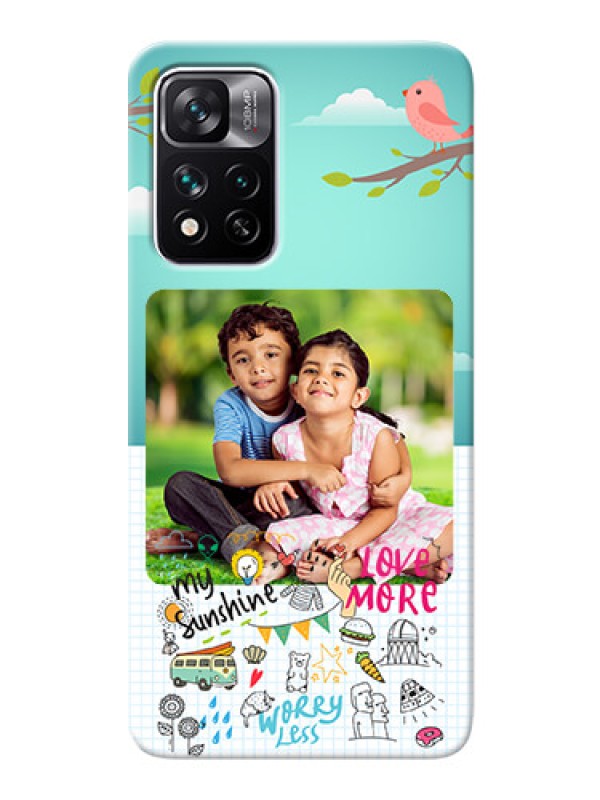 Custom Xiaomi 11i Hypercharge 5G phone cases online: Doodle love Design