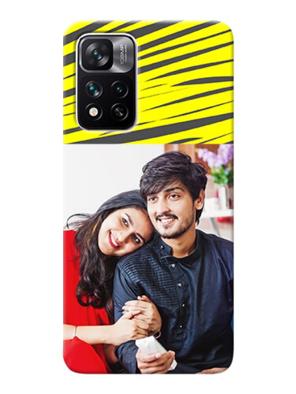 Custom Xiaomi 11i Hypercharge 5G Personalised mobile covers: Yellow Abstract Design