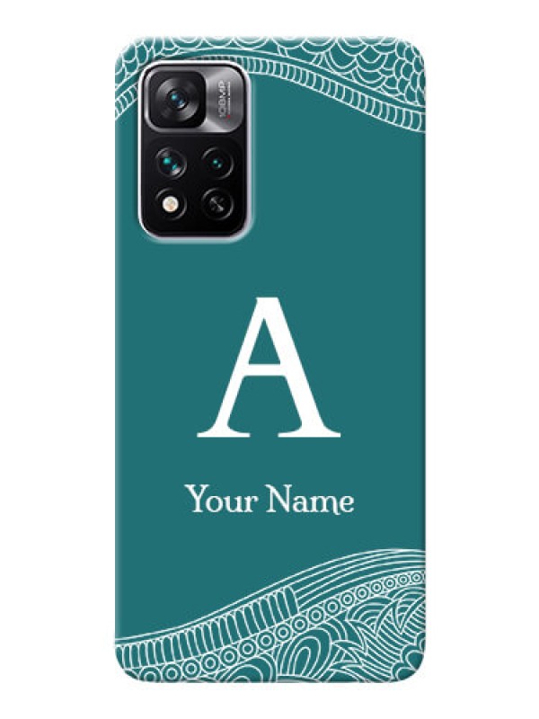 Custom Xiaomi 11I Hypercharge 5G Mobile Back Covers: line art pattern with custom name Design
