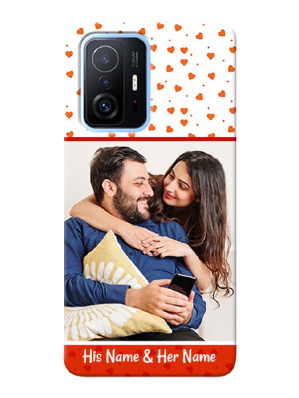 Custom Redmi 11T Pro 5G Phone Back Covers: Orange Love Symbol Design