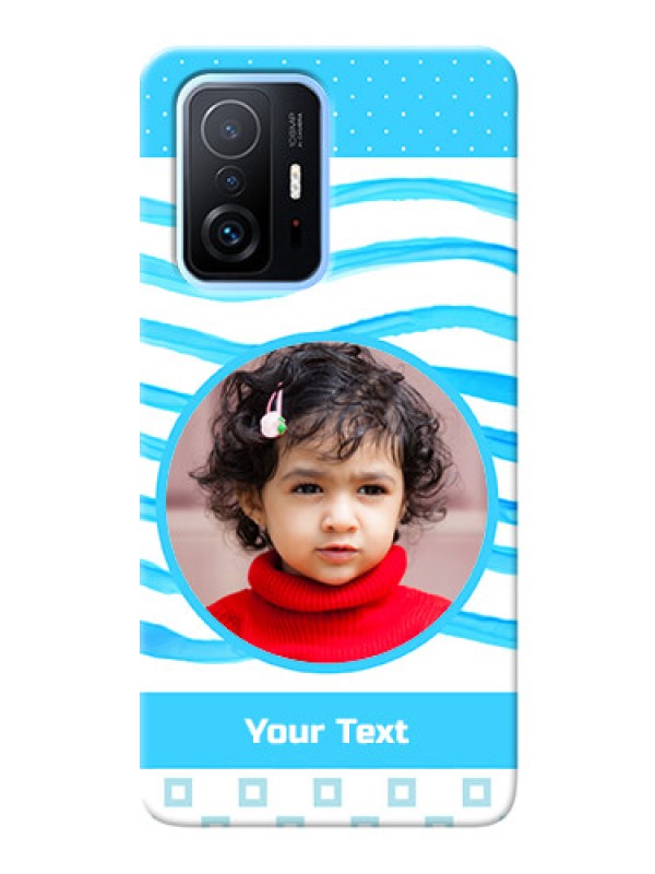Custom Redmi 11T Pro 5G phone back covers: Simple Blue Case Design