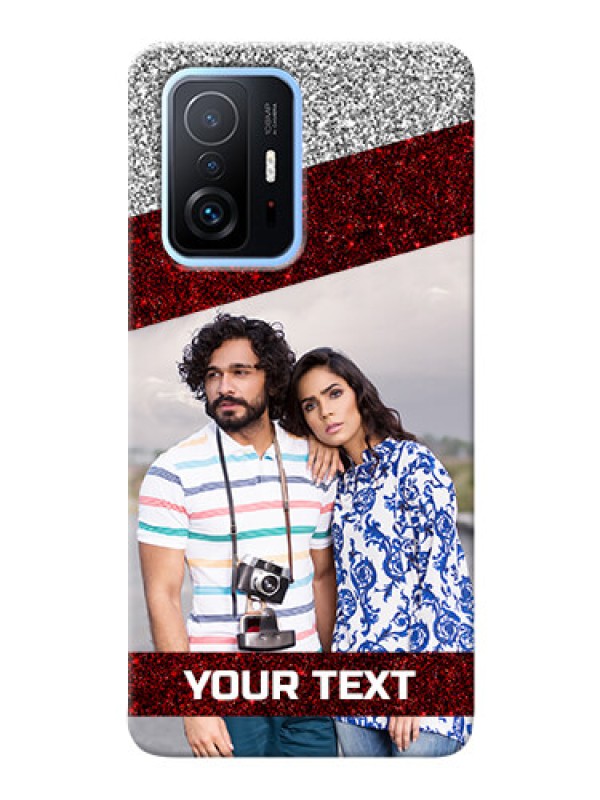 Custom Redmi 11T Pro 5G Mobile Cases: Image Holder with Glitter Strip Design