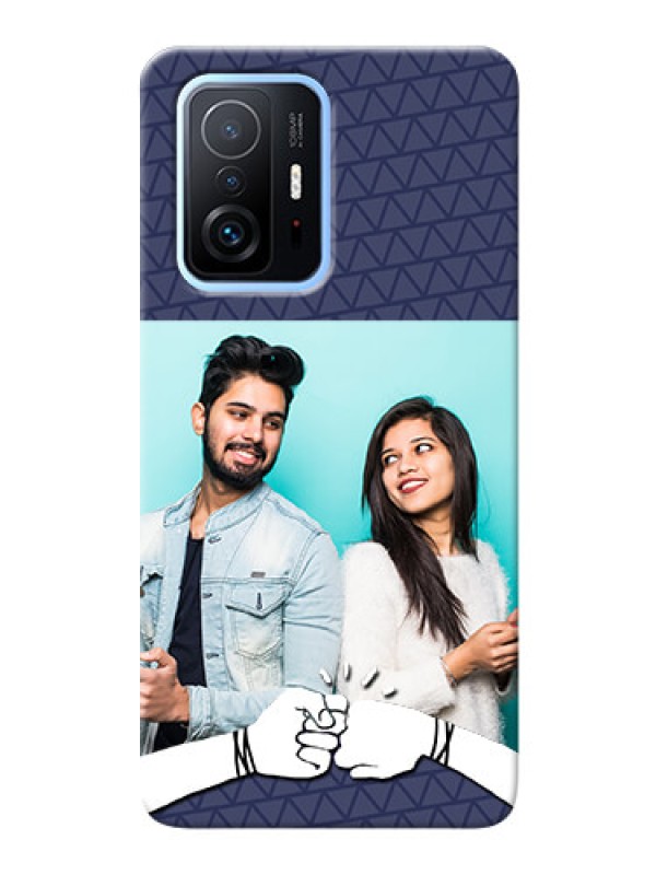 Custom Redmi 11T Pro 5G Mobile Covers Online with Best Friends Design 