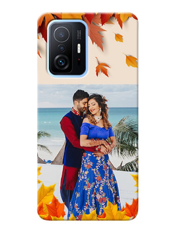 Custom Redmi 11T Pro 5G Mobile Phone Cases: Autumn Maple Leaves Design