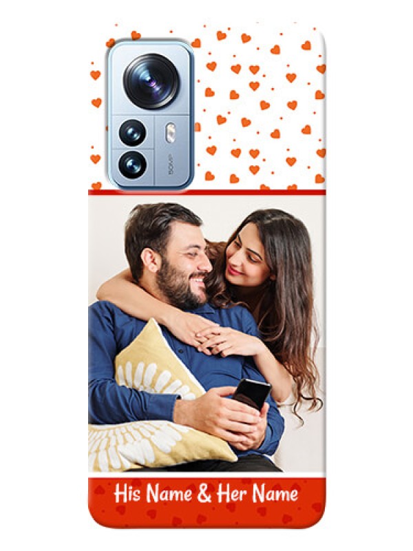 Custom Xiaomi 12 Pro 5G Phone Back Covers: Orange Love Symbol Design